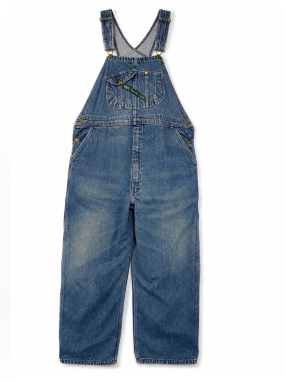 Key Bib Overalls Mens 42x26 Measures 25 Jeans Relaxed Fit Workwear Vintage